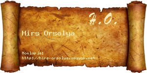 Hirs Orsolya névjegykártya